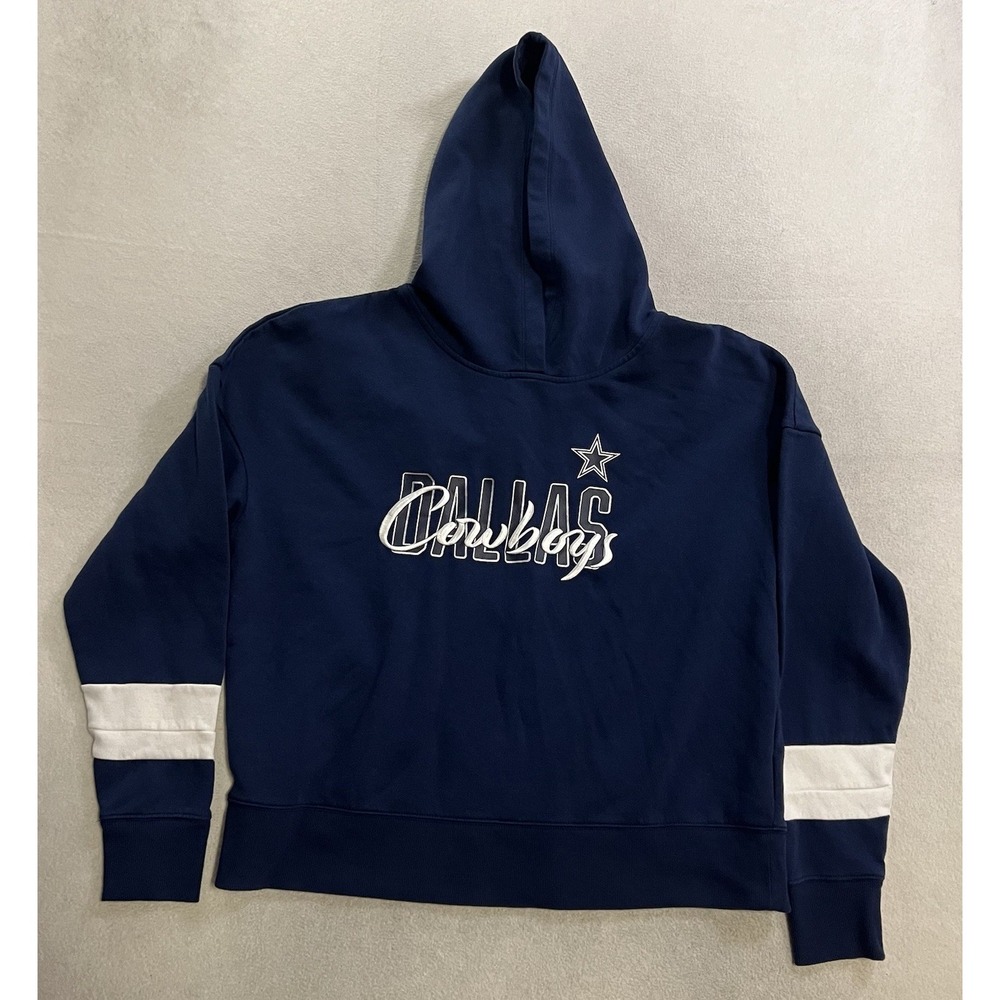 NFL Team Apparel Dallas Cowboys Pullover Hoodie Women's Size Medium Blue White